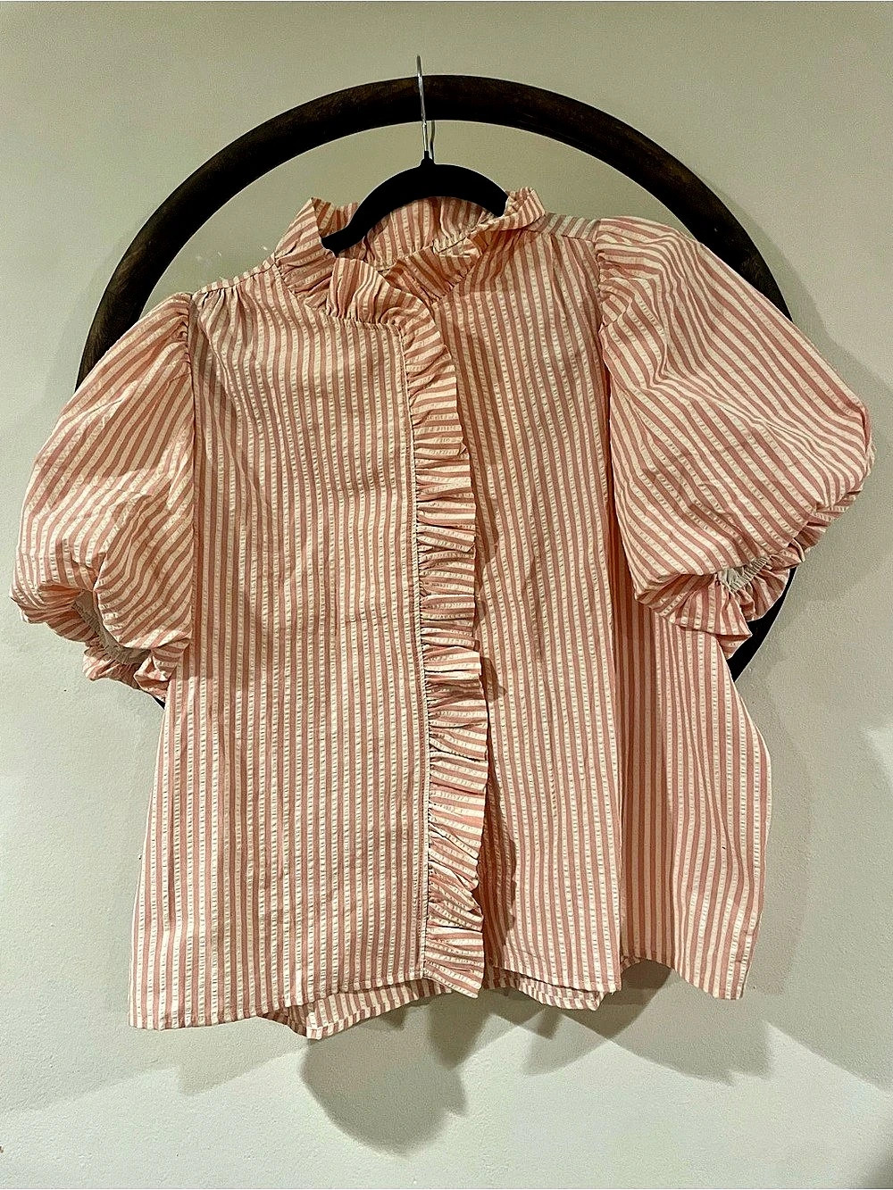 Pink & White Striped Blouse